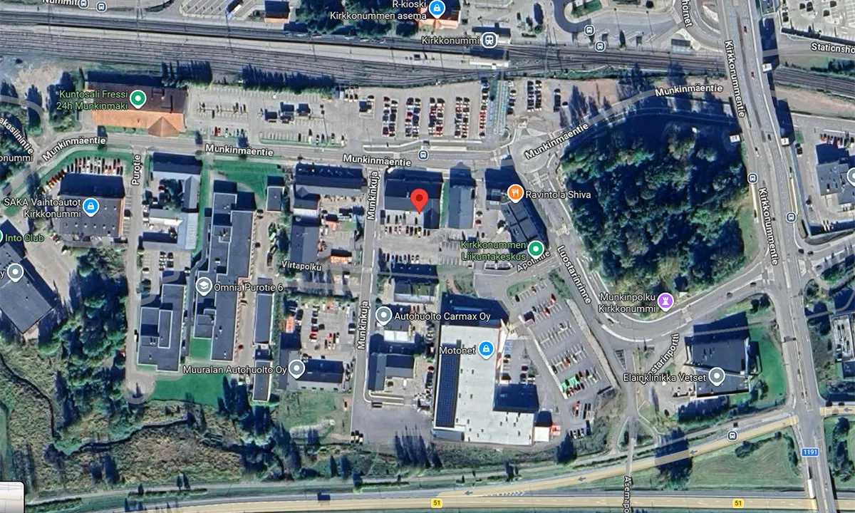 Karin Autotarvikkeen sijainti kartalla — Munkinkuja 2, 02400 Kirkkonummi